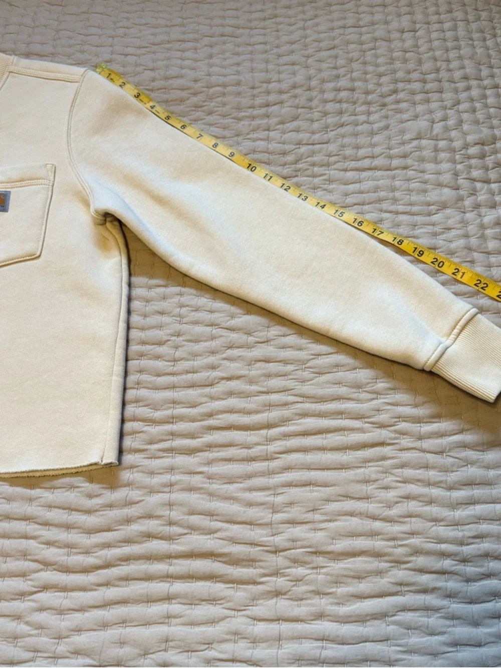 Carhartt Women’s Relaxed Fit Cropped Sweatshirt Size Medium 8-10 soft yellow - Picture 8 of 8